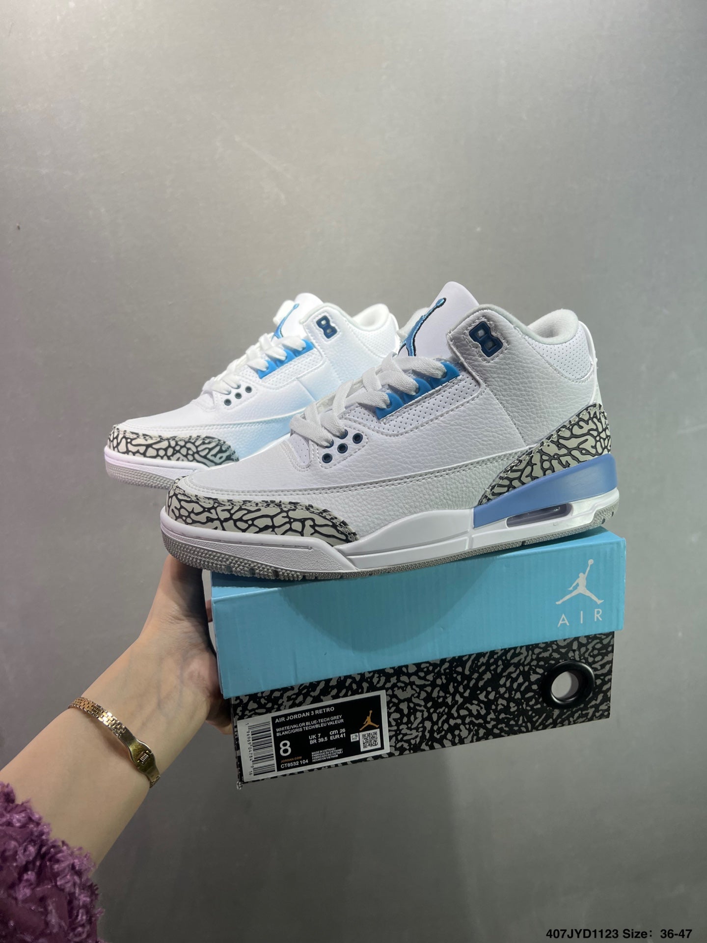 Air Jordan 3 Retro White Light Blue