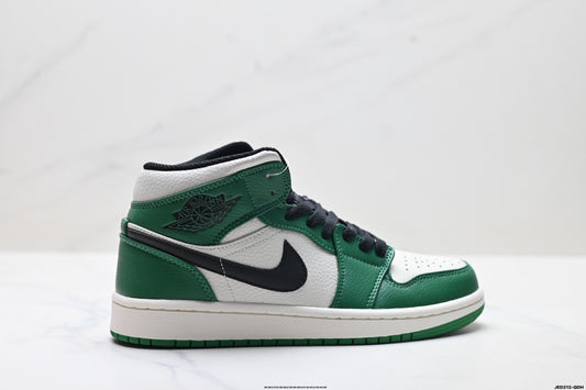 Air Jordan 1 Retro Mid White Dark Green