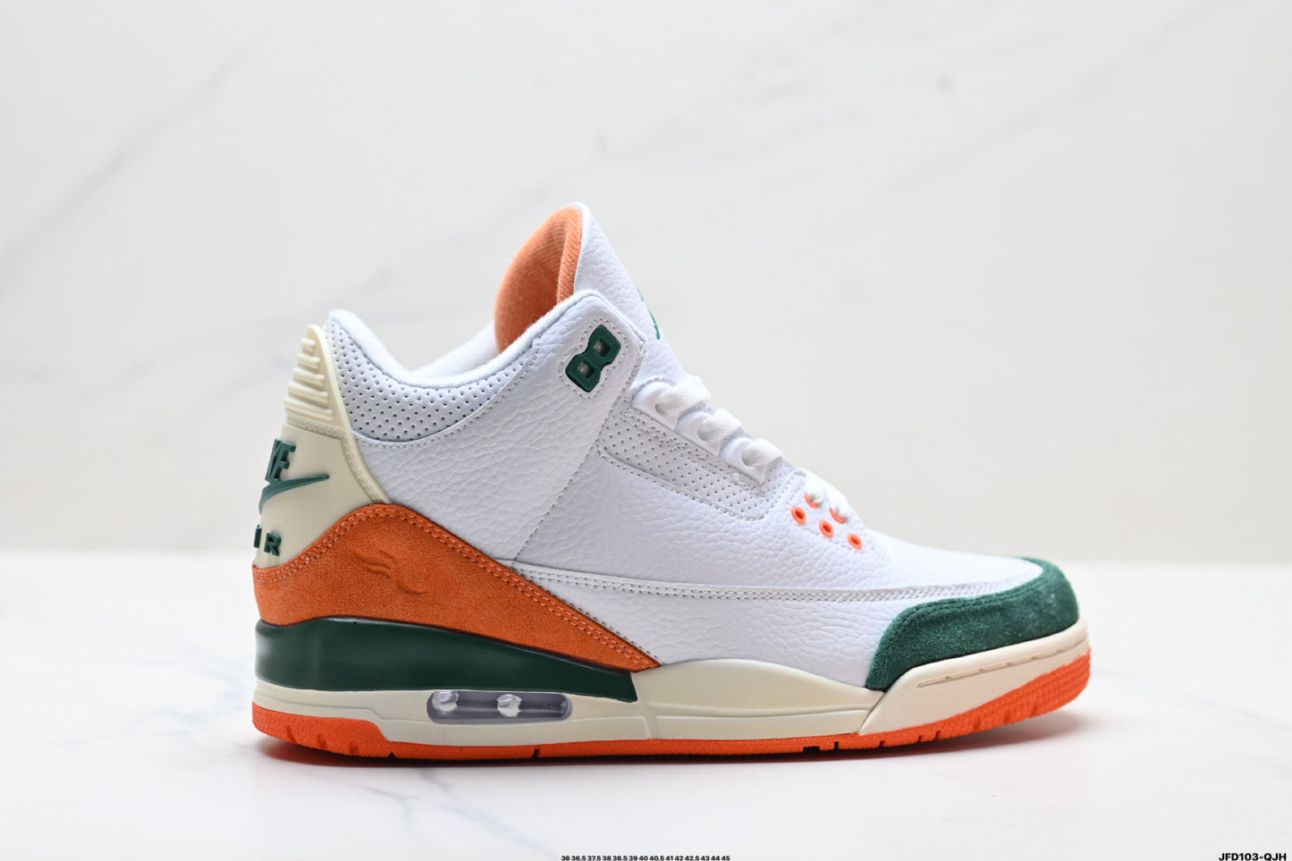 Air Jordan 3 Retro White Green Orange