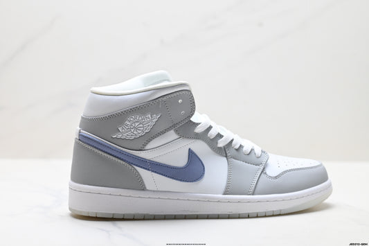 Air Jordan 1 Retro Mid White Grey