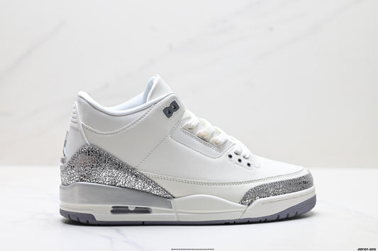 Air Jordan 3 Retro White Silvery