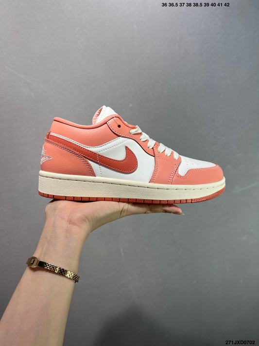 Air Jordan 1 Retro Low White Orange Pink