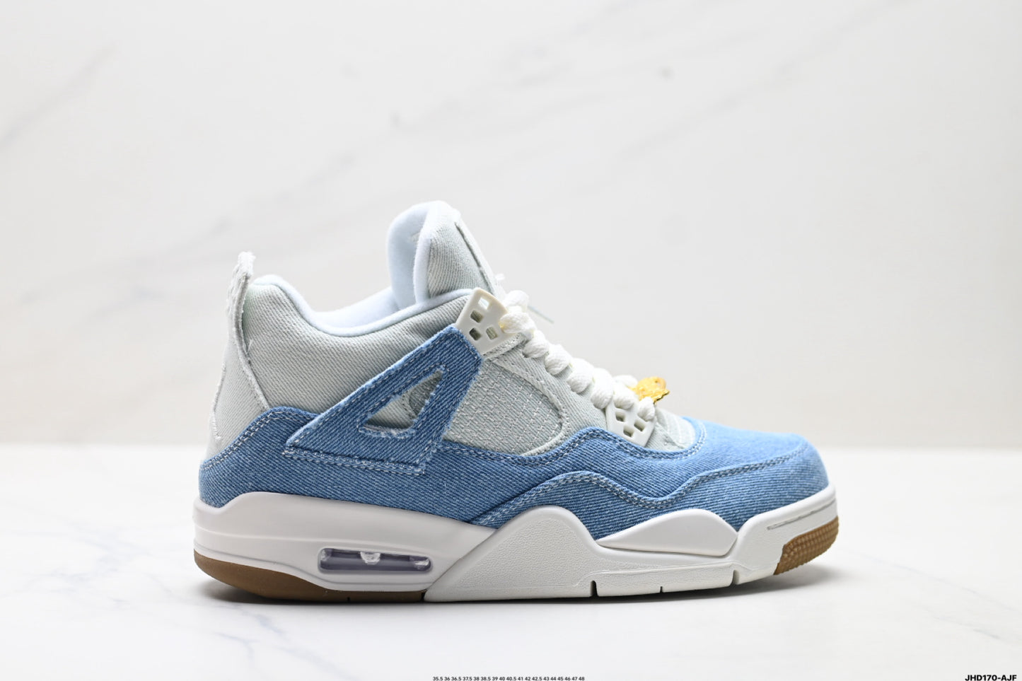Air Jordan 4 Retro White Jeans Blue