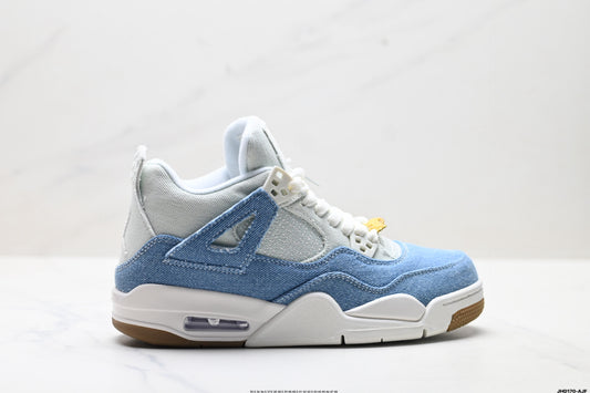 Air Jordan 4 Retro White Jeans Blue
