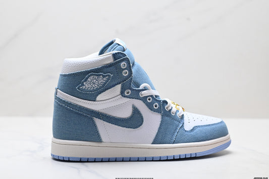 Air Jordan 1 Retro High White Jeans Blue