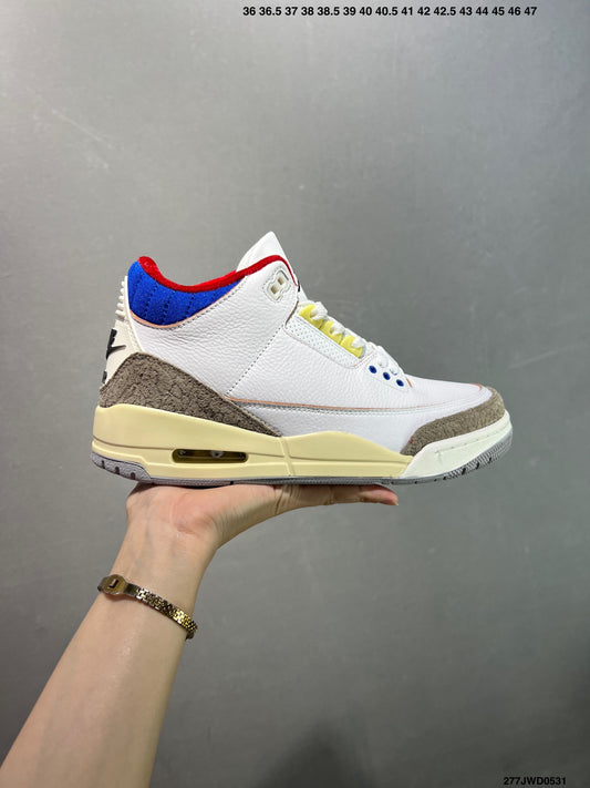 Air Jordan 3 Retro White Brown Blue