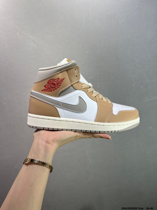 Air Jordan 1 Retro Mid White Brown