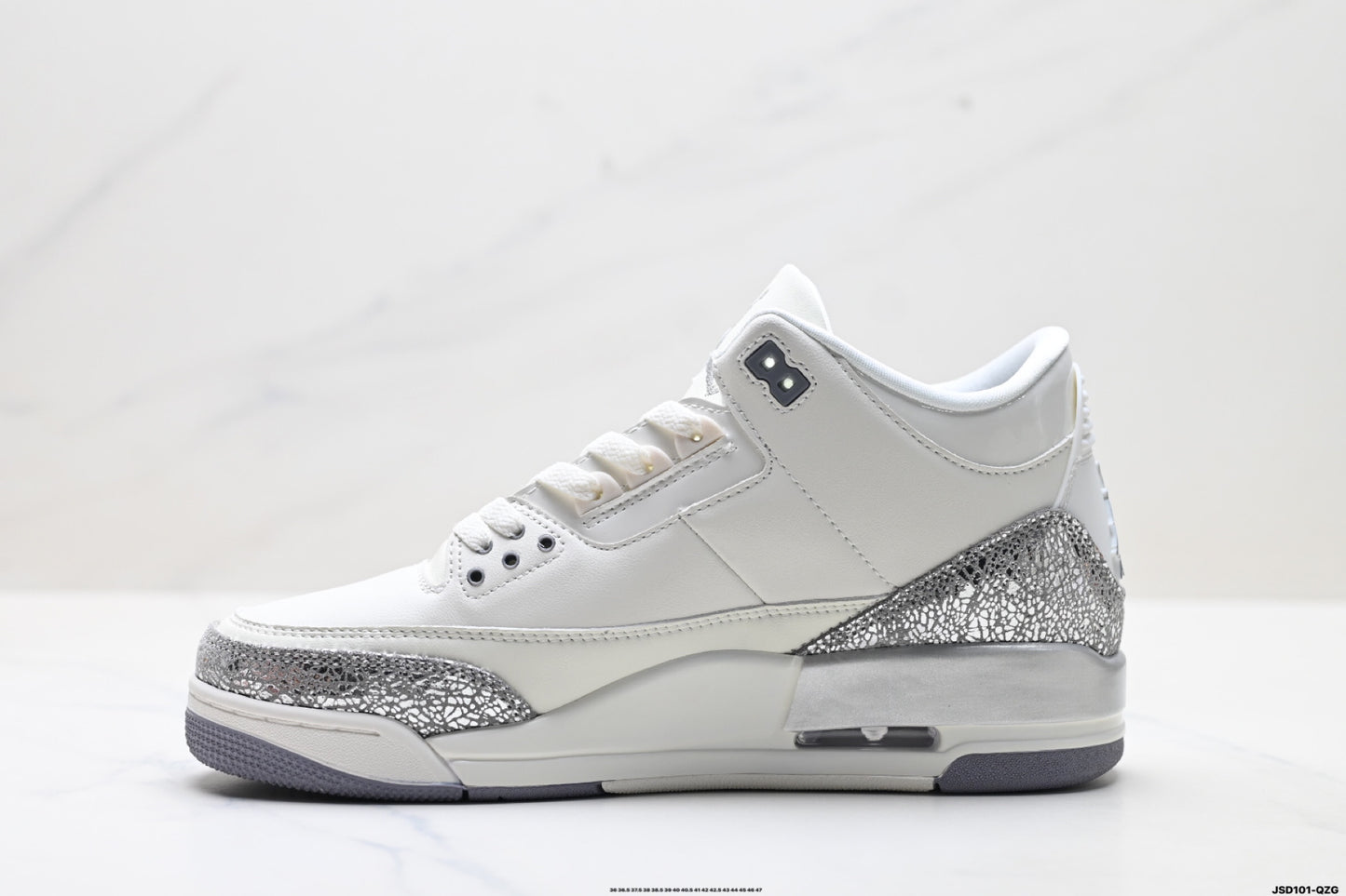 Air Jordan 3 Retro White Silvery