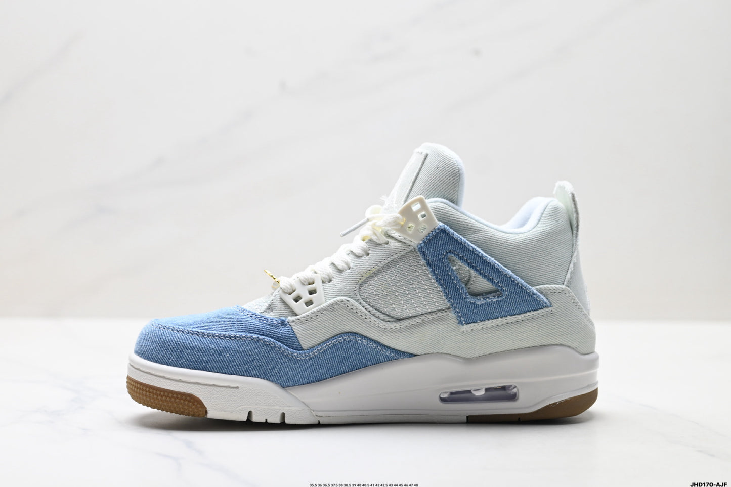 Air Jordan 4 Retro White Jeans Blue