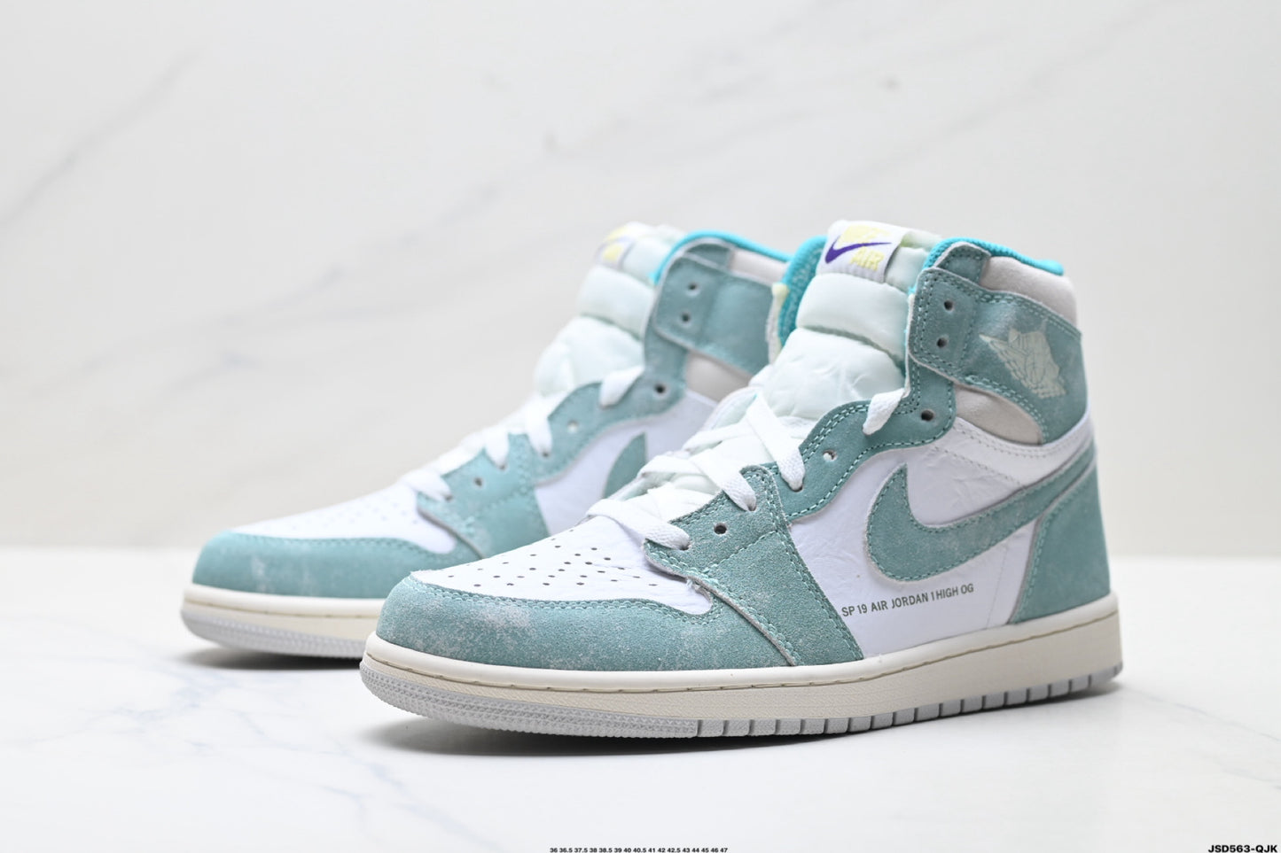 Air Jordan 1 Retro High White Jeans Green