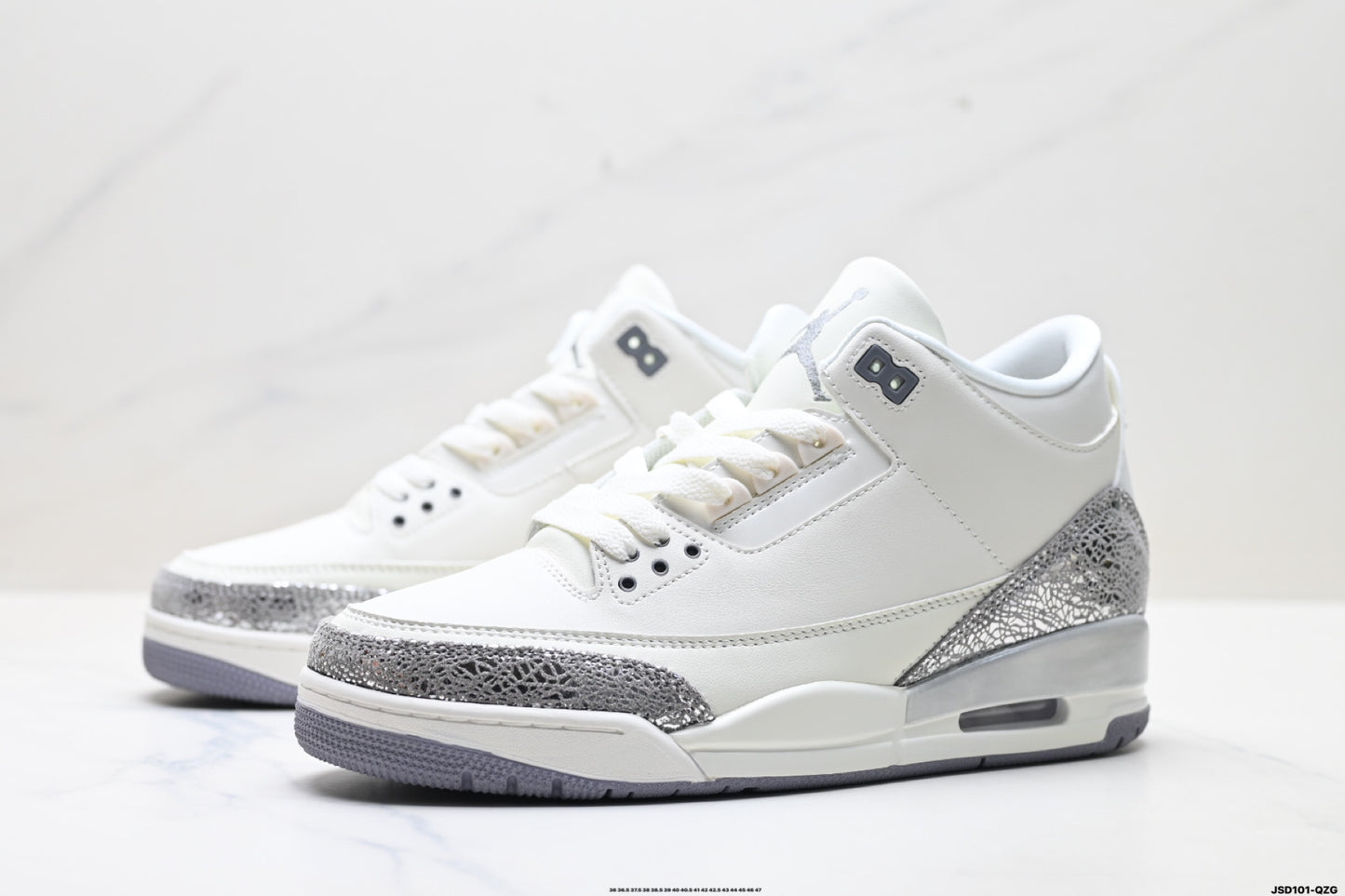 Air Jordan 3 Retro White Silvery