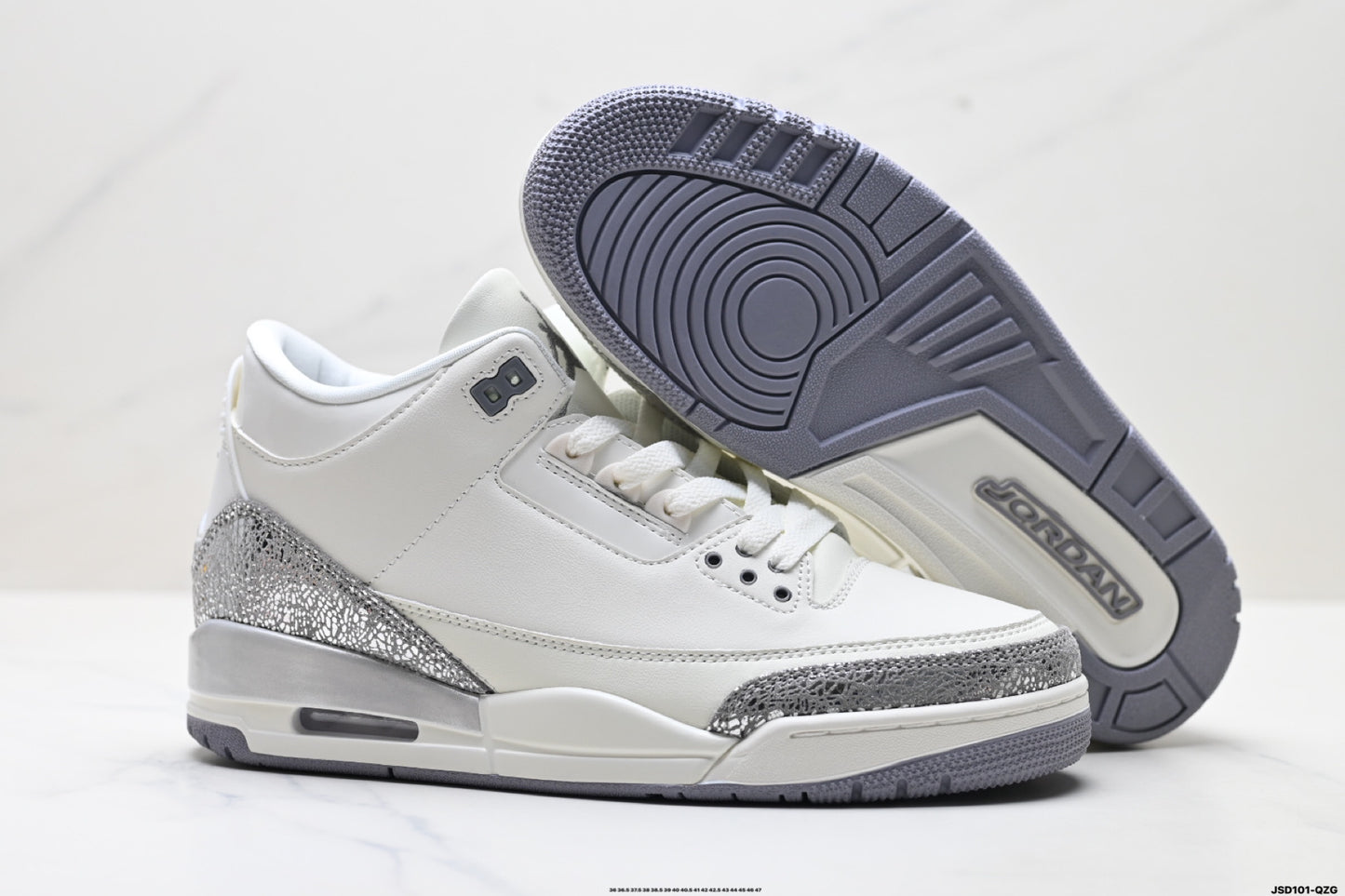 Air Jordan 3 Retro White Silvery