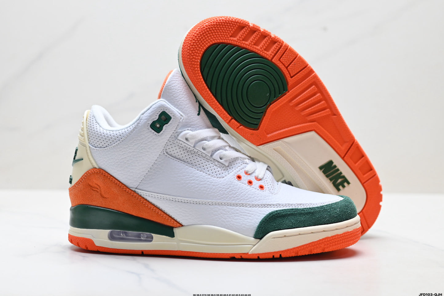 Air Jordan 3 Retro White Green Orange