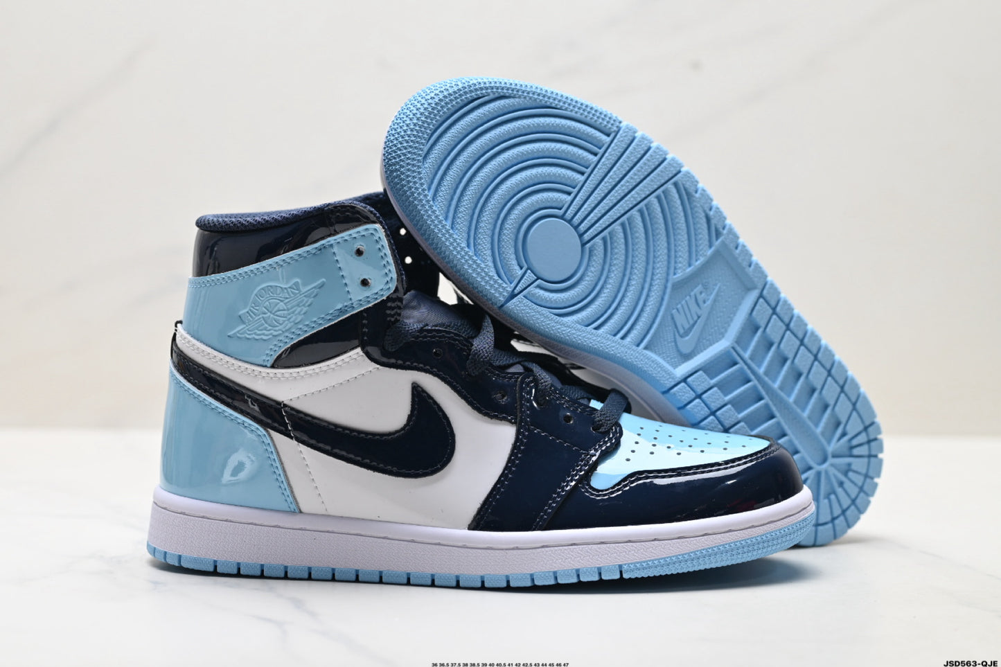 Air Jordan 1 Retro High White Light Blue And Dark Blue