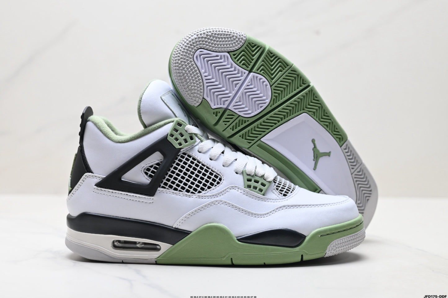 Air Jordan 4 Retro Black White Green