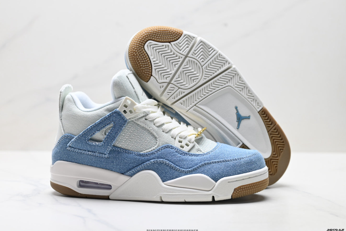 Air Jordan 4 Retro White Jeans Blue