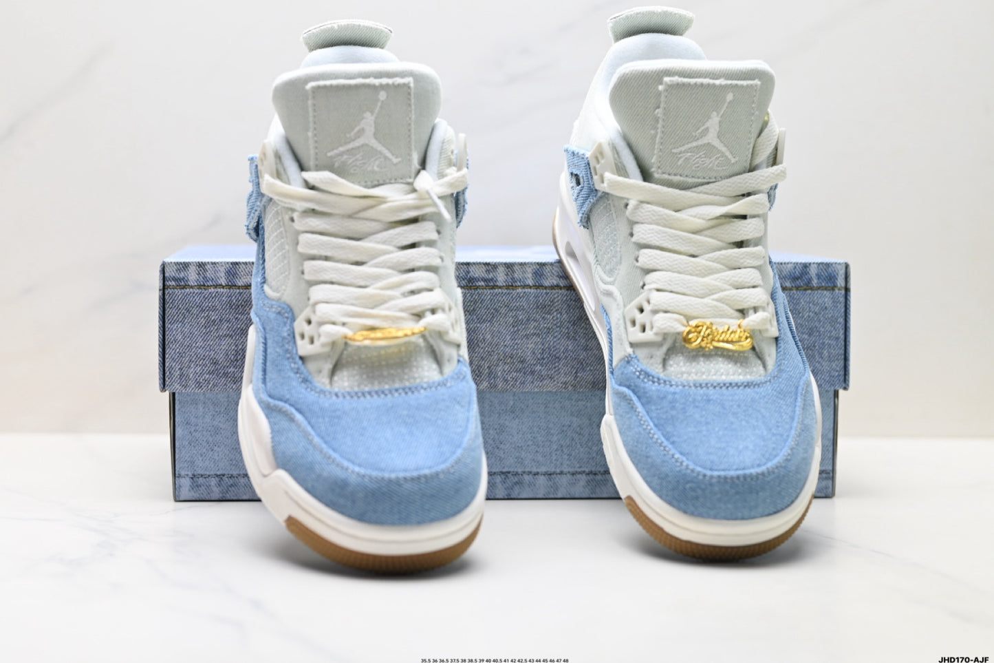Air Jordan 4 Retro White Jeans Blue
