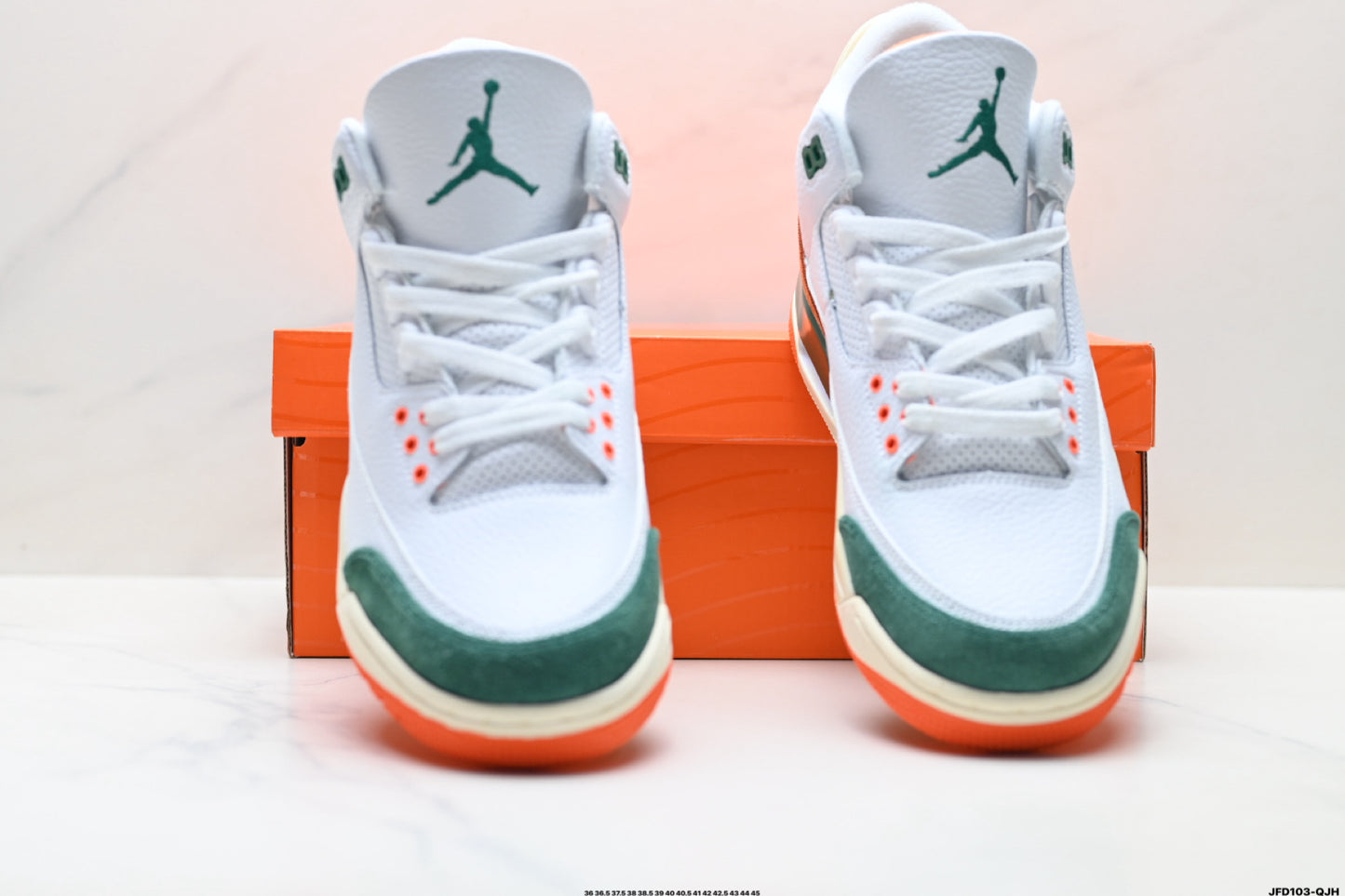 Air Jordan 3 Retro White Green Orange