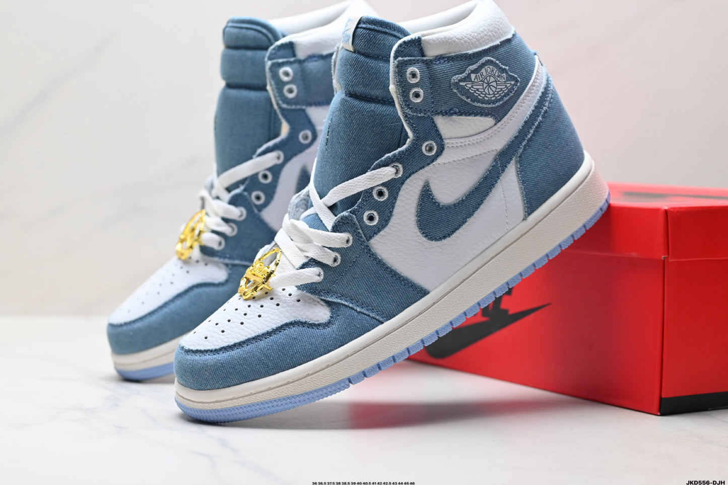 Air Jordan 1 Retro High White Jeans Blue
