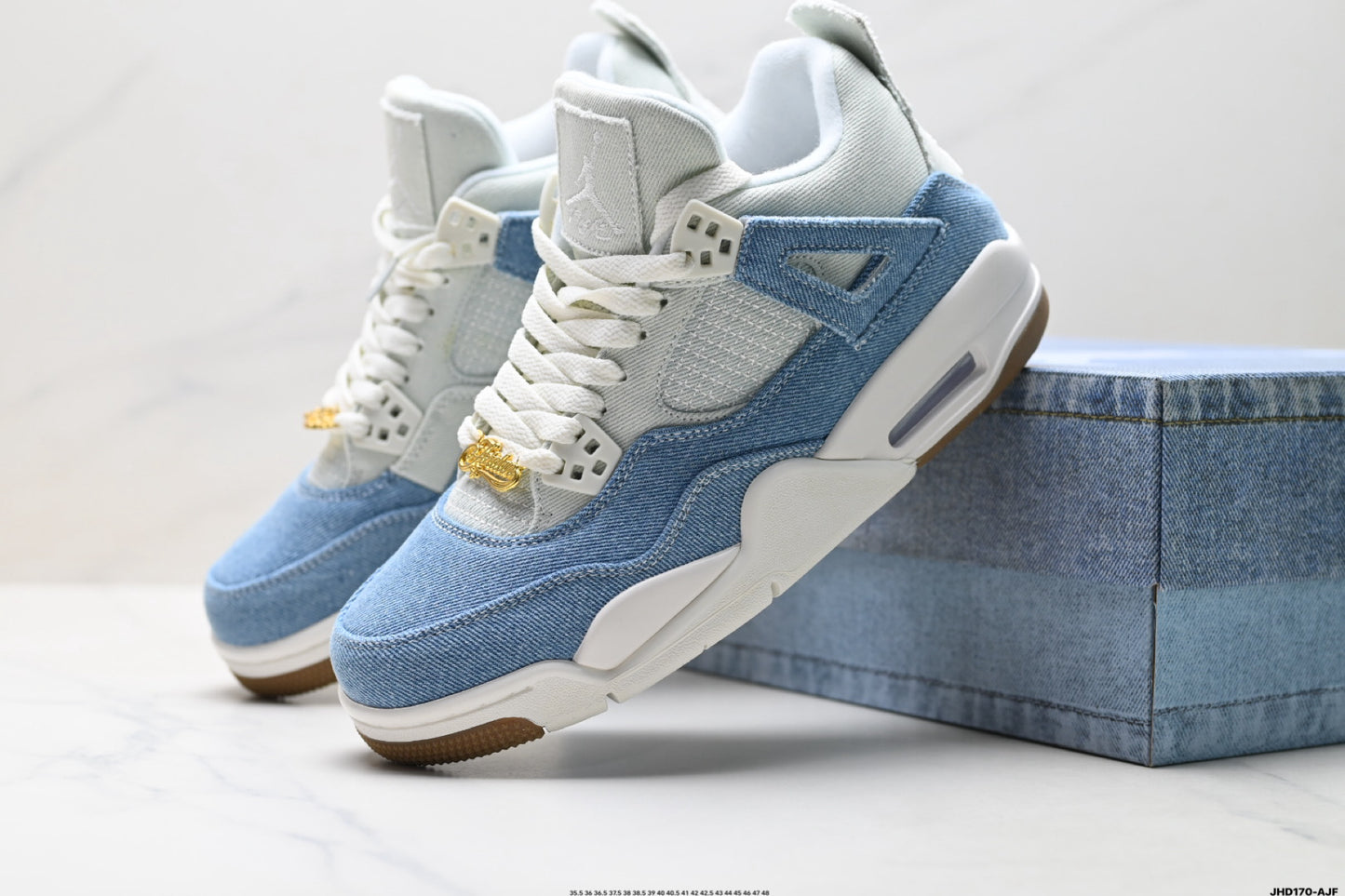 Air Jordan 4 Retro White Jeans Blue