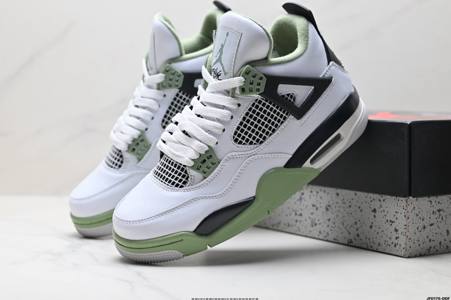 Air Jordan 4 Retro Black White Green