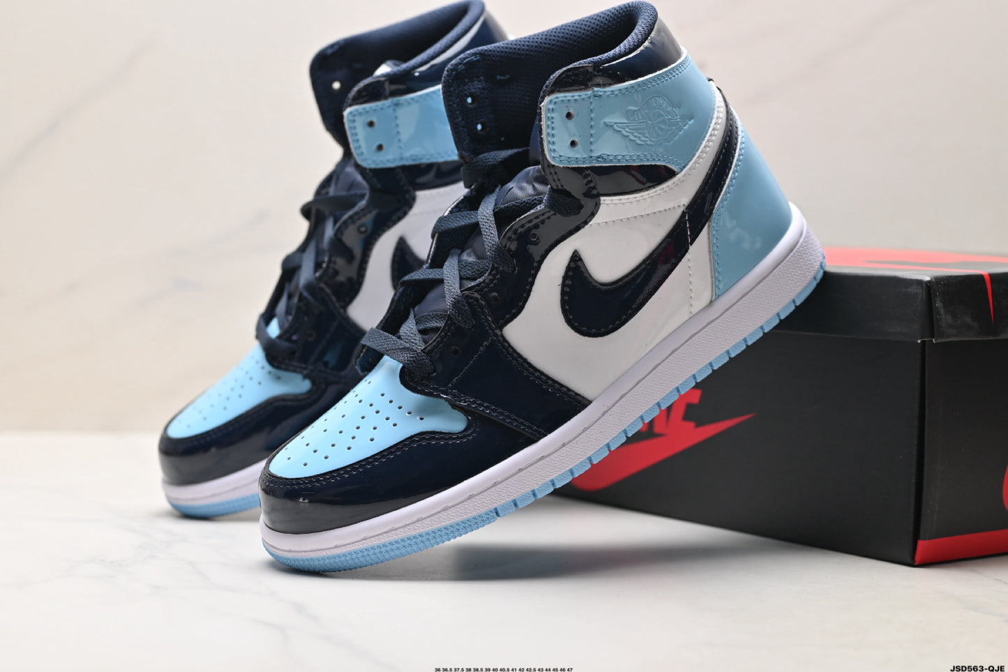 Air Jordan 1 Retro High White Light Blue And Dark Blue
